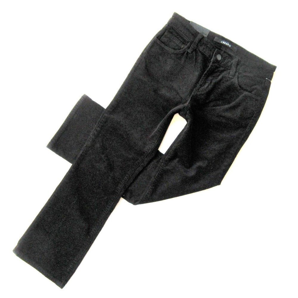 Nwt J Brand Selena Bootcut In Black MidRise Skinny Crop Stretch Corduroy 24